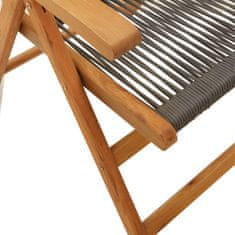Petromila vidaXL Sklápacie záhradné stoličky 8 ks sivé masívne akáciové drevo