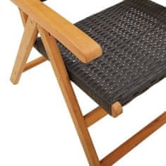 Petromila vidaXL Záhradné stoličky 2 ks čierne masívne akáciové drevo polyratan