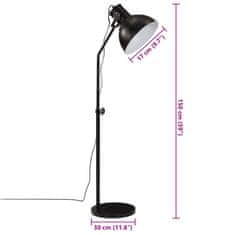 Petromila vidaXL Podlahová lampa 25 W čierna 30x30x90-150 cm E27