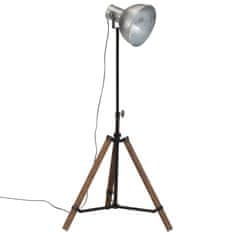 Petromila vidaXL Podlahová lampa 25 W starožitná strieborná 75x75x90-150 cm E27