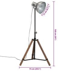 Petromila vidaXL Podlahová lampa 25 W starožitná strieborná 75x75x90-150 cm E27