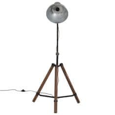 Petromila vidaXL Podlahová lampa 25 W starožitná strieborná 75x75x90-150 cm E27