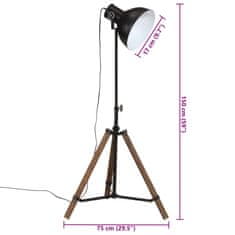 Petromila vidaXL Podlahová lampa 25 W čierna 75x75x90-150 cm E27