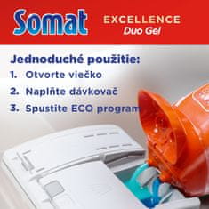 Somat Excellence Duo gél do umývačky proti mastnote 2 × 630 ml, 70 dávok