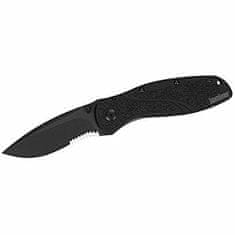 Kershaw 1670BLKST BLUR Serrated Black vreckový nôž 8,6 cm, celočierna, hliník