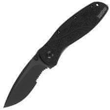 Kershaw 1670GBBLKST BLUR Serrated Black vreckový nôž 8,6 cm, celočierna, hliník, rozbíjač skla