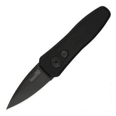 Kershaw 7100BLK LAUNCH 4 Black automatický vreckový nôž 4,8 cm, celočierna, hliník 