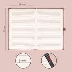 Notique Notes Aprint Neo, ružový, linajkový, 15 x 21 cm