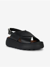Geox Čierne dámske kožené sandálky Geox Spherica 37