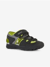 Geox Zeleno-čierne chlapčenské outdoorové sandále Geox Vaniett 25