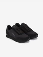 Calvin Klein Čierne pánske tenisky s detailmi v semišovej úprave Calvin Klein Retro Runner Low Laceup Su-Ny 45