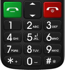 Evolveo EasyPhone FL, mobilní telefon pro seniory s nabíjecím stojánkem, černá