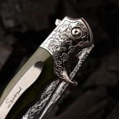 IZMAEL Damaškový lovecký skladací nôž MASTERPIECE Daisuke-Zelená KP31651