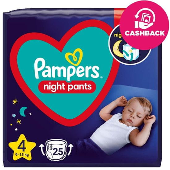 Pampers Night Pants Nohavičky plienkové jednorazové 4 (9-15 kg) 25 ks