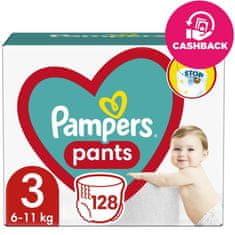 Pampers Pants Nohavičky plienkové jednorazové 3 (6-11 kg) 128 ks - MEGA PACK