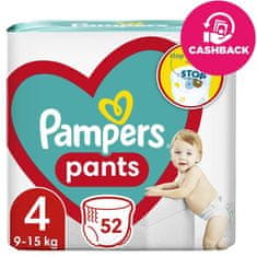 Pampers Pants Nohavičky plienkové jednorazové 4 (9-15 kg) 52 ks - JUMBO PACK