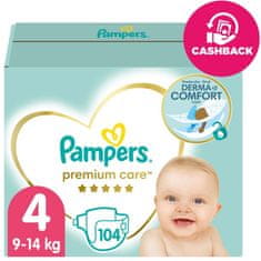 Pampers Premium Care Plienky jednorazové 4 (9-14 kg) 104 ks - MEGA PACK