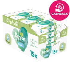 Pampers Harmonie Aqua vlhčené obrúsky Plastic Free 15x48 ks = 720 ks