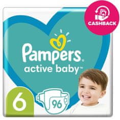 Pampers Active Baby Plienky jednorazové 6 (13-18 kg) 96 ks - MEGA PACK