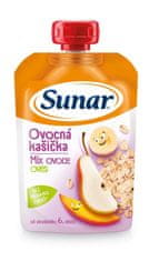 Sunar Kapsička Ovocná kašička mix ovocia, ovsené vločky 120 g