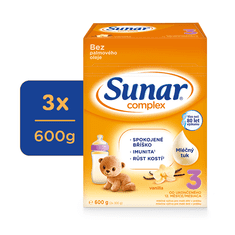 Sunar 3x Complex 3 Mlieko batoľacie vanilka 600 g