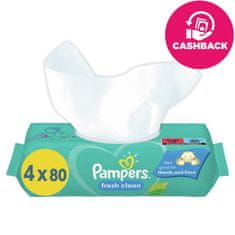 Pampers Fresh Clean XXL Vlhčené obrúsky 4x80 ks