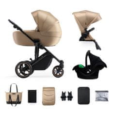 Kinderkraft SELECT Kočík kombinovaný 3v1 Prime 2 Sandrose Beige, Premium