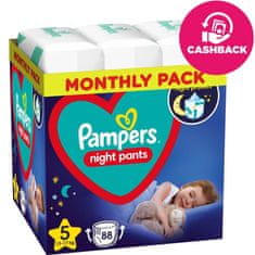 Pampers Night Pants Nohavičky plienkové jednorazové 5 (12-17 kg) 88 ks - MESAČNÁ ZÁSOBA