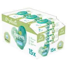 Pampers Harmonie Aqua vlhčené obrúsky Plastic Free 15x48 ks = 720 ks