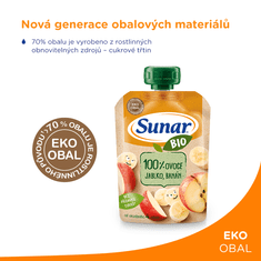 Sunar BIO ovocná kapsička jablko, banán 4m+, 100 g