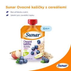 Sunar Kapsička Ovocná kašička čučoriedka, jablko, ovsené vločky 120 g