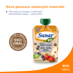 Sunar 12x BIO ovocná kapsička jablko, jahoda, čučoriedka 4m+, 100 g