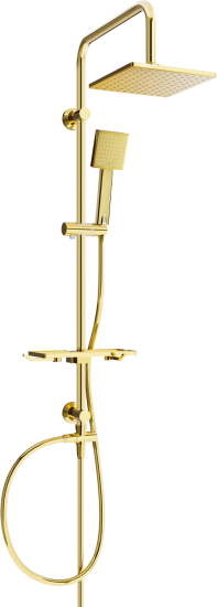Mexen sprchový set T45 s hornou hlavicou štvorcovou, zlatá, 798454593-50