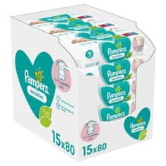 Pampers Sensitive Obrúsky vlhčené 15 balení = 1200 ks