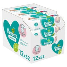 Pampers 12x Sensitive Obrúsky vlhčené 52 ks