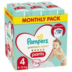 Pampers Premium Care Nohavičky plienkové veľ. 4 (9-15 kg) 114 ks