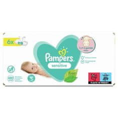 Pampers Sensitive XXL Vlhčené obrúsky 6x80 ks