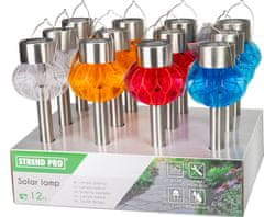 Strend Pro Lampa Strend Pro Libertas, nerez, solárna, LED, 9x36 cm, Sellbox 12 ks (12 ks)