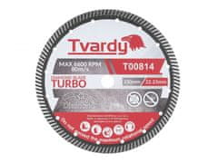 Tvardy Kotúč diamantový rezný, Turbo 230x10x22, 23mm na dlaždice a kameň TVARDY