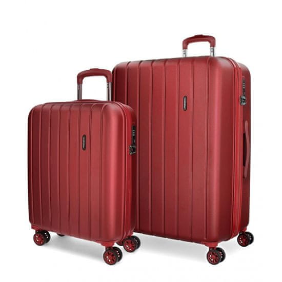 Jada Toys MOVOM Wood Red, Sada luxusných ABS cestovných kufrov, 65cm/55cm, 5318966