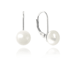 MINET Strieborné náušnice s bielou perlou