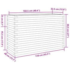 Petromila vidaXL Záhradný kvetináč biely 110x40x68,5 cm borovicový masív