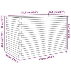 Petromila vidaXL Záhradný kvetináč biely 110x60x68,5 cm masívna borovica