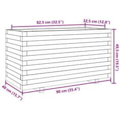 Petromila vidaXL Záhradný kvetináč biely 90x40x49,5 cm borovicový masív