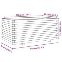 Petromila vidaXL Záhradný kvetináč biely 110x60x49,5 cm borovicový masív