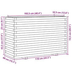 Petromila vidaXL Záhradný kvetináč biely 110x40x72,5 cm borovicový masív