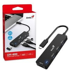 Genius USB Hub UH-400 USB-C 4x USB3.0 černý