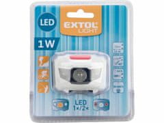 Extol Light Čelovka 1W + 2LED, 4 režimy svietenia, max. dosvit 15m, ABS plast, EXTOL LIGHT