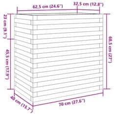 Vidaxl Záhradný kvetináč 70x40x68,5 cm impregnovaná borovica