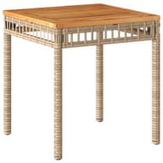 Vidaxl Záhradný stôl mix béžovej 38x38x42 cm polyratan akáciové drevo